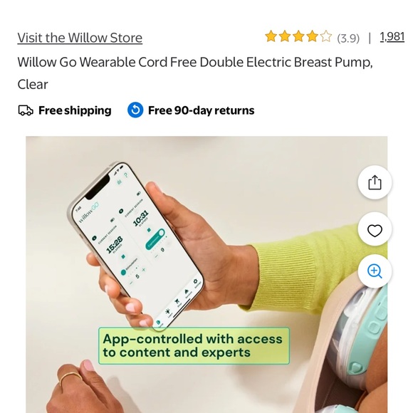 Wearable Breast Pump with Clear and Mint Design - Picture 13 of 13